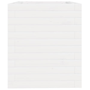 Fioriera da Giardino Bianca 40x40x46 cm Legno Massello di Pino 3282400
