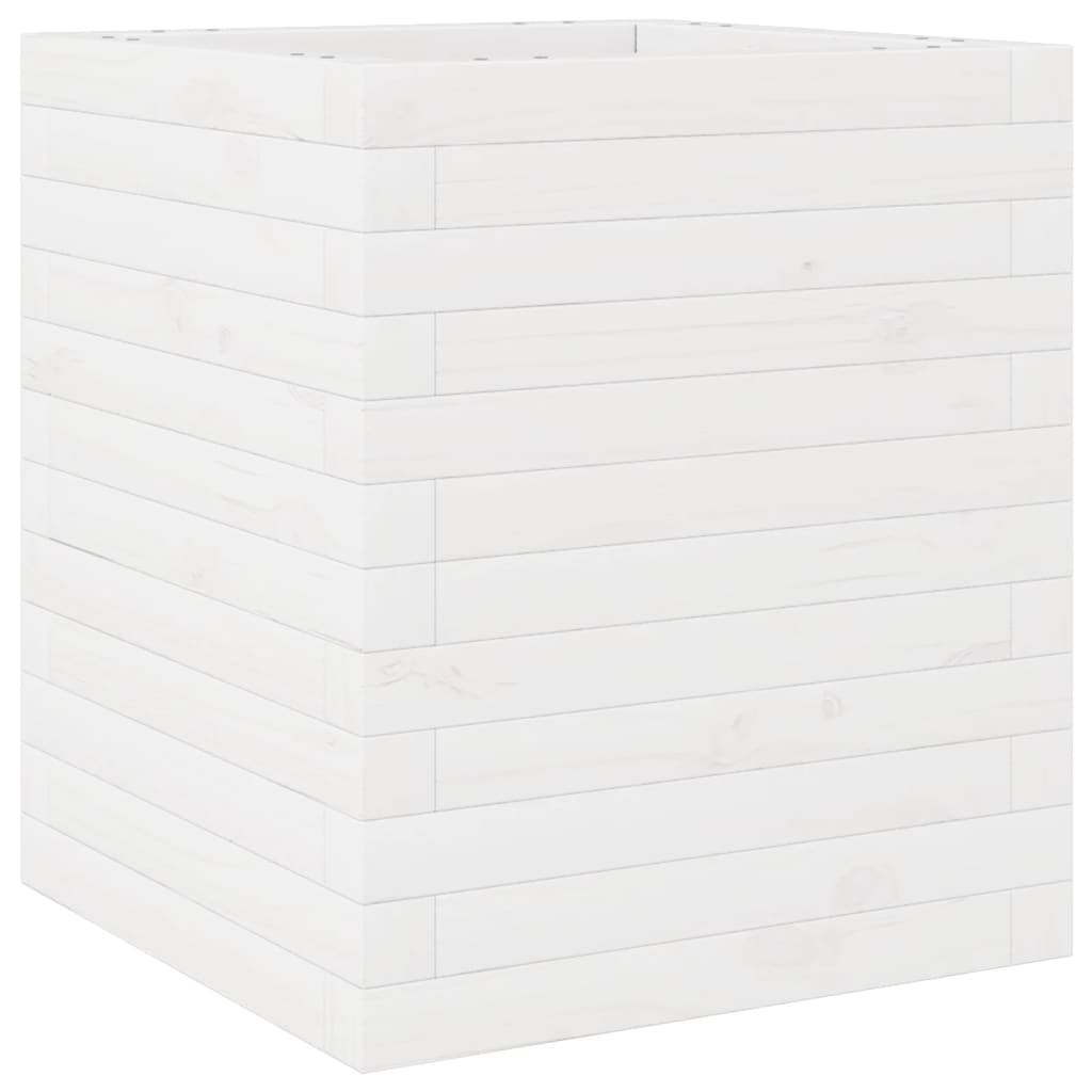 Vassoio per fioriera aiuola rialzata piante fiori terrazza giardino 40 x 40 x 46 cm legno massello di pino bianco 02_0037563
