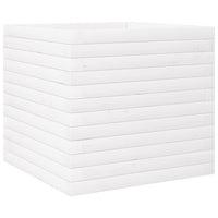 Fioriera da Giardino Bianca 50x50x46 cm Legno Massello di Pino 3282405