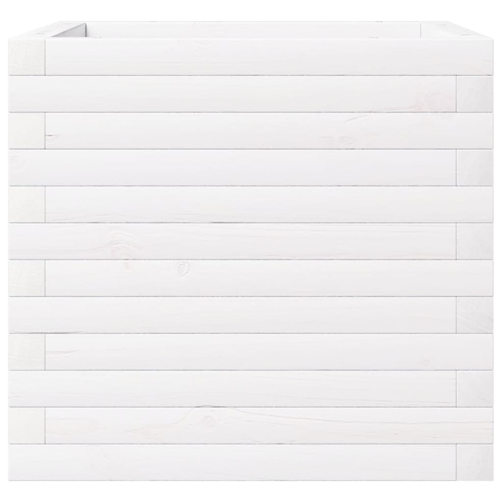 Vassoio per fioriera aiuola rialzata piante fiori terrazza giardino 50 x 50 x 46 cm legno massello di pino bianco 02_0037641