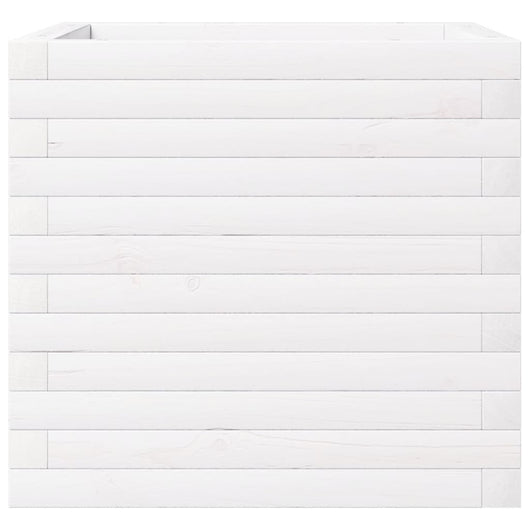 Vassoio per fioriera aiuola rialzata piante fiori terrazza giardino 50 x 50 x 46 cm legno massello di pino bianco 02_0037641