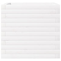 Fioriera da Giardino Bianca 50x50x46 cm Legno Massello di Pino 3282405