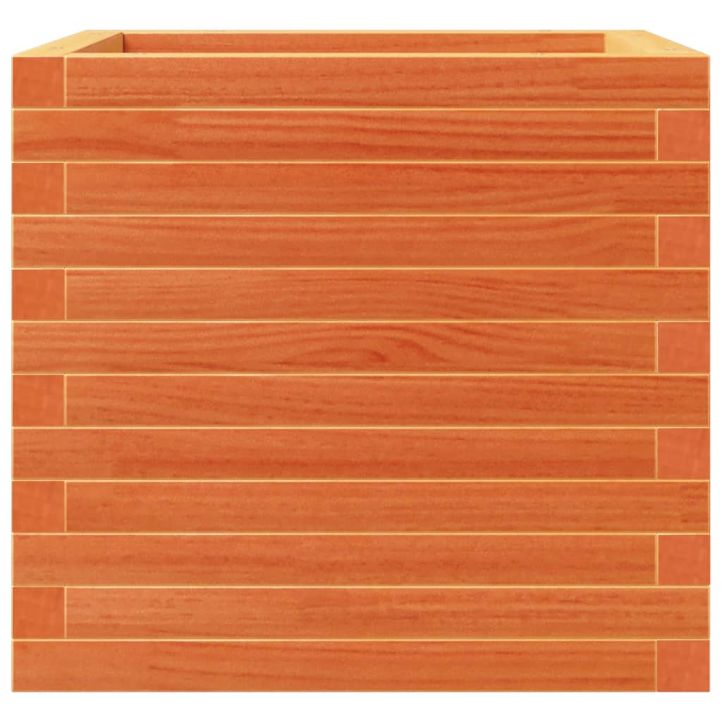 Fioriera Giardino Marrone Cera 50x50x46 cm Legno Massello Pino