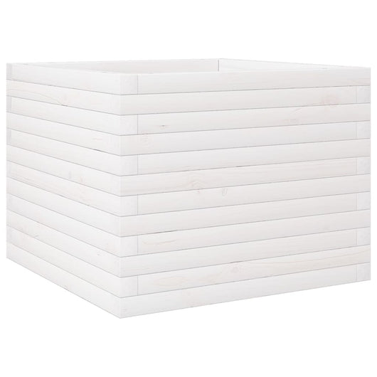 Fioriera da Giardino Bianca 60x60x46 cm Legno Massello di Pino 3282410