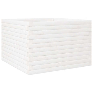 Fioriera da Giardino Bianca 70x70x46 cm Legno Massello di Pino 3282415
