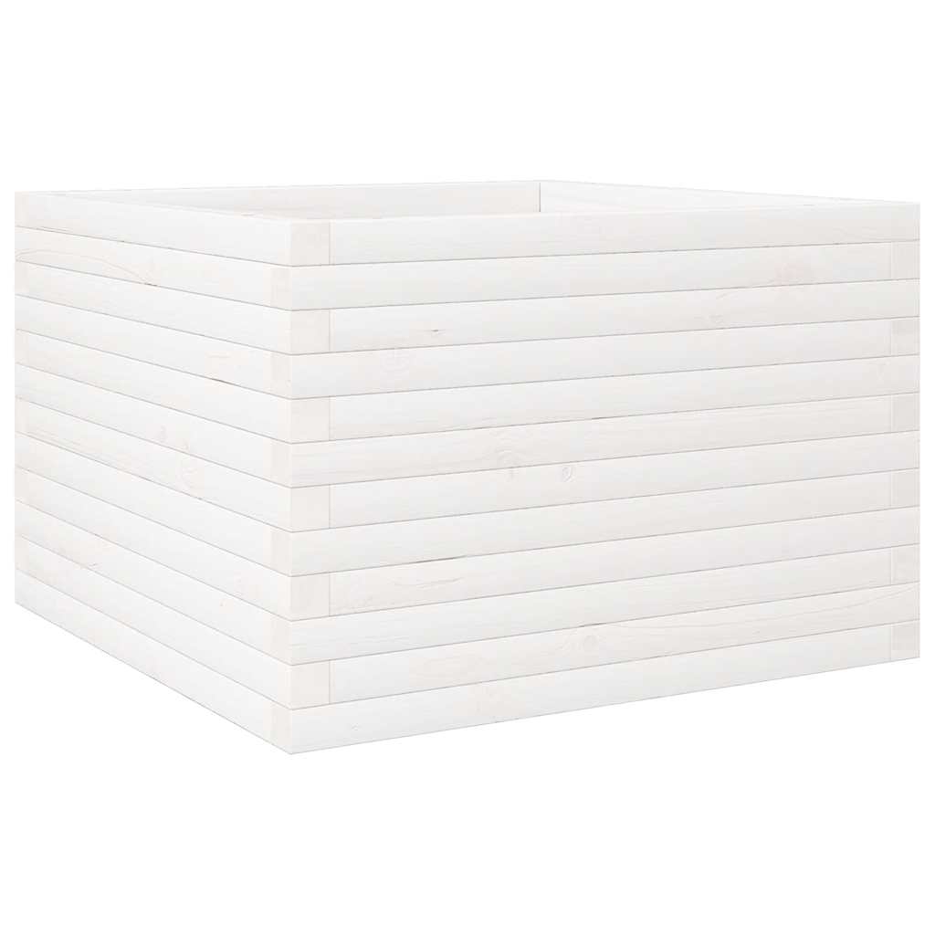 vidaXL Fioriera da Giardino Bianca 70x70x46 cm Legno Massello di Pino