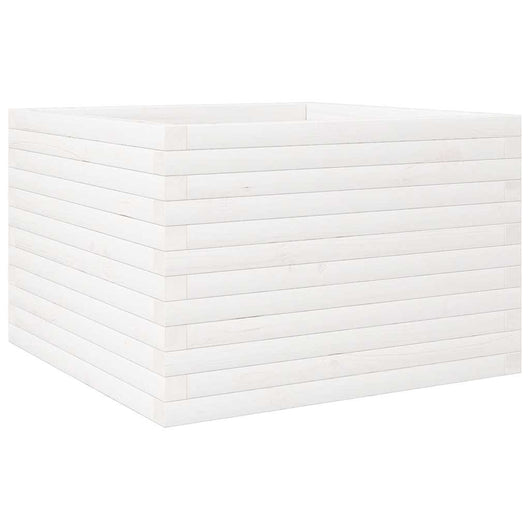 vidaXL Fioriera da Giardino Bianca 70x70x46 cm Legno Massello di Pino