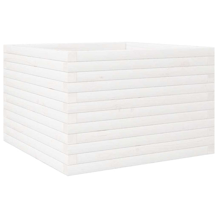 vidaXL Fioriera da Giardino Bianca 70x70x46 cm Legno Massello di Pino