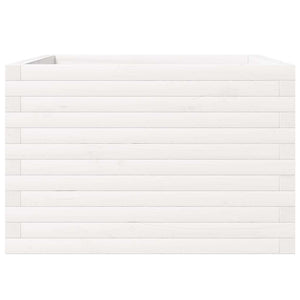 Fioriera da Giardino Bianca 70x70x46 cm Legno Massello di Pino 3282415
