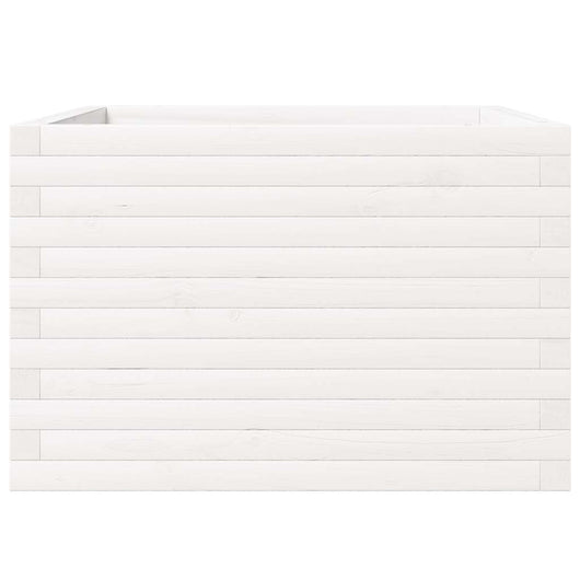 Vassoio per fioriera aiuola rialzata piante fiori terrazza giardino 70 x 70 x 46 cm legno di pino massiccio bianco 02_0037819