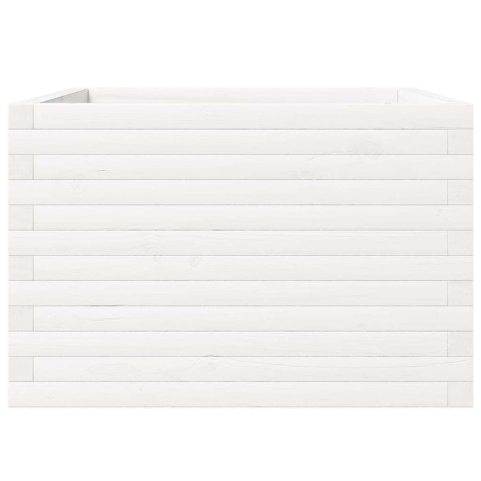 vidaXL Fioriera da Giardino Bianca 70x70x46 cm Legno Massello di Pino