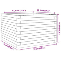 Fioriera da Giardino Bianca 70x70x46 cm Legno Massello di Pino 3282415