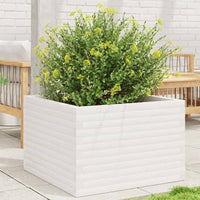 Fioriera da Giardino Bianca 70x70x46 cm Legno Massello di Pino 3282415