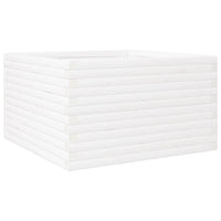 Fioriera da Giardino Bianca 80x80x46 cm Legno Massello di Pino 3282420