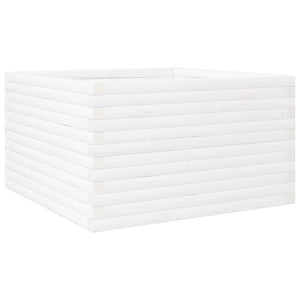 Fioriera da Giardino Bianca 80x80x46 cm Legno Massello di Pino 3282420