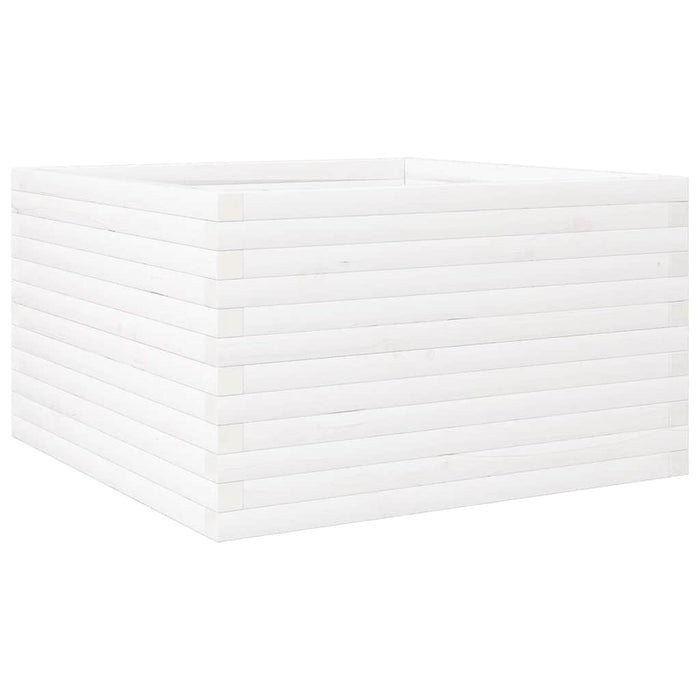 Fioriera da Giardino Bianca 80x80x46 cm Legno Massello di Pino 3282420