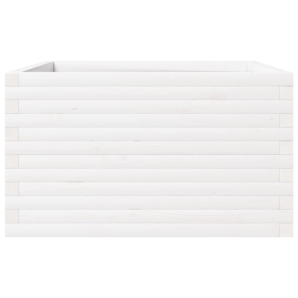 Fioriera da Giardino Bianca 80x80x46 cm Legno Massello di Pino 3282420