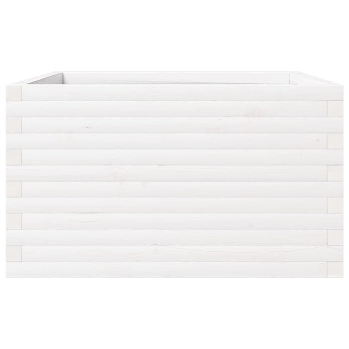 Fioriera da Giardino Bianca 80x80x46 cm Legno Massello di Pino 3282420