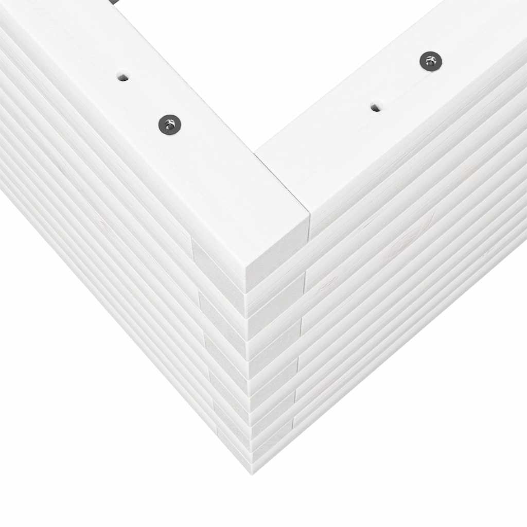 Vassoio per fioriera aiuola rialzata piante fiori terrazza giardino 80 x 80 x 46 cm legno massello di pino bianco 02_0037916