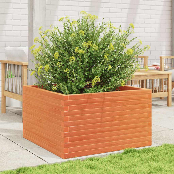 Fioriera Giardino-Vaso da Esterno-Contenitore per Piante Marrone Cera 80x80x46 cm Legno Massello Pino