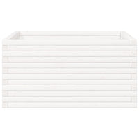 Fioriera da Giardino Bianca 90x90x46 cm Legno Massello di Pino