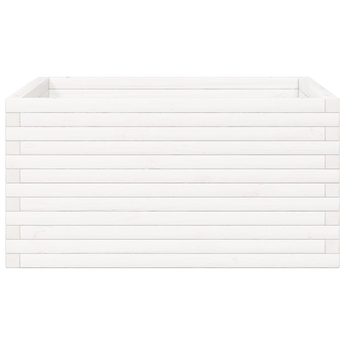 Fioriera da Giardino Bianca 90x90x46 cm Legno Massello di Pino