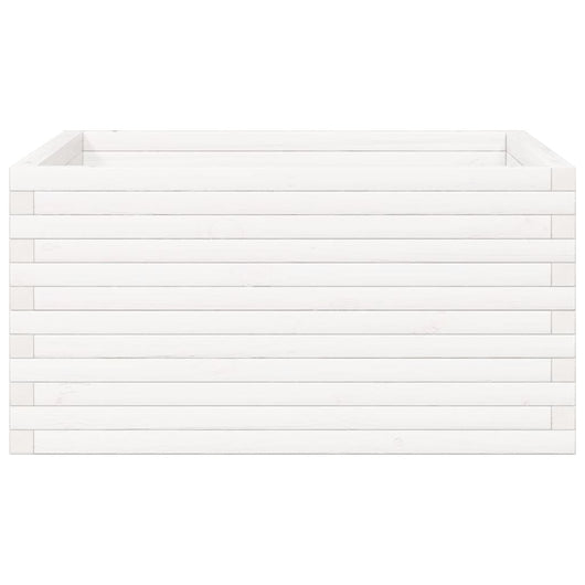 Vassoio per fioriera aiuola rialzata piante fiori terrazza giardino 90 x 90 x 46 cm legno di pino massiccio bianco 02_0038053