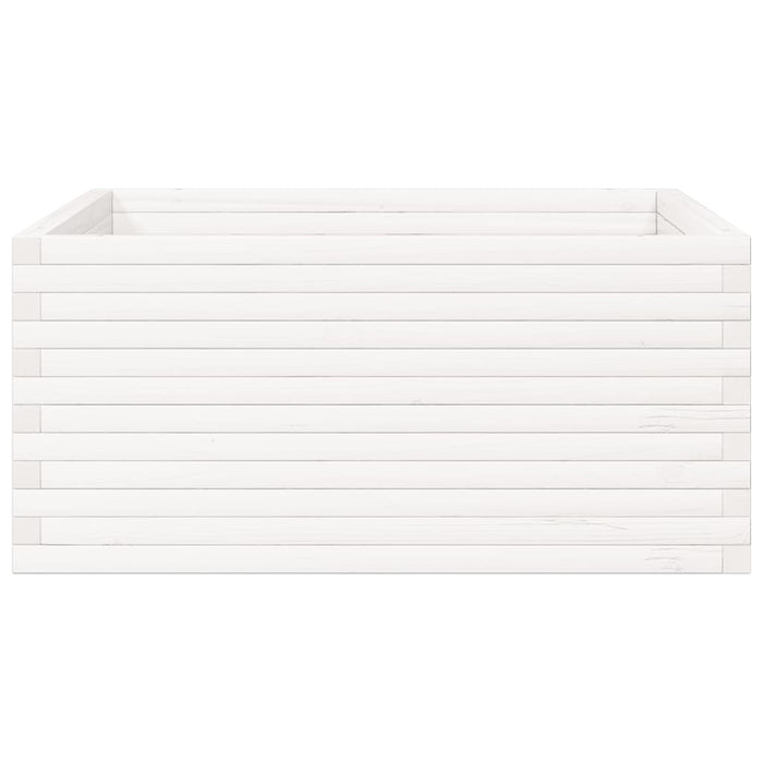 Fioriera da Giardino Bianca 100x100x46cm Legno Massello di Pino 3282430