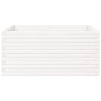 Fioriera da Giardino Bianca 100x100x46cm Legno Massello di Pino