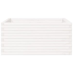 Fioriera da Giardino Bianca 100x100x46cm Legno Massello di Pino
