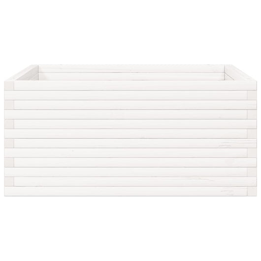 Vassoio per fioriera aiuola rialzata piante fiori terrazza giardino 100 x 100 x 46 cm legno di pino massiccio bianco 02_0037259