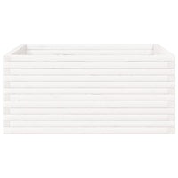 Fioriera da Giardino Bianca 100x100x46cm Legno Massello di Pino