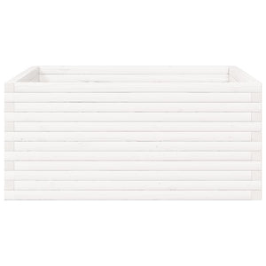 Fioriera da Giardino Bianca 100x100x46cm Legno Massello di Pino