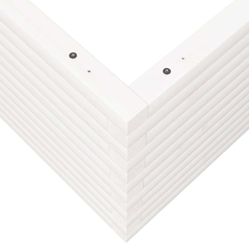 Fioriera da Giardino Bianca 100x100x46cm Legno Massello di Pino 3282430