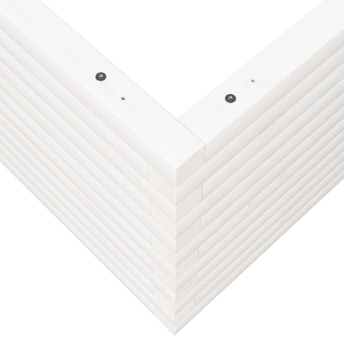 Fioriera da Giardino Bianca 100x100x46cm Legno Massello di Pino 3282430