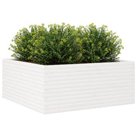 Fioriera da Giardino Bianca 110x110x46cm Legno Massello di Pino 3282435