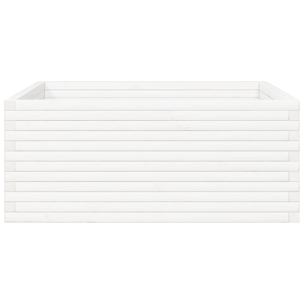 Fioriera da Giardino Bianca 110x110x46cm Legno Massello di Pino 3282435