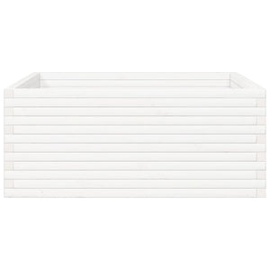 Fioriera da Giardino Bianca 110x110x46cm Legno Massello di Pino 3282435