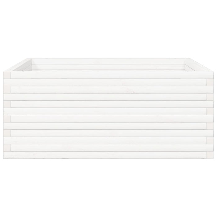 Fioriera da Giardino Bianca 110x110x46cm Legno Massello di Pino 3282435