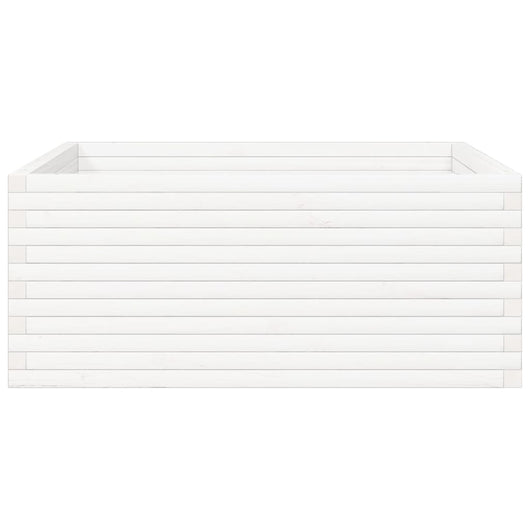 Vassoio per fioriera aiuola rialzata piante fiori terrazza giardino 110 x 110 x 46 cm legno di pino massiccio bianco 02_0037317