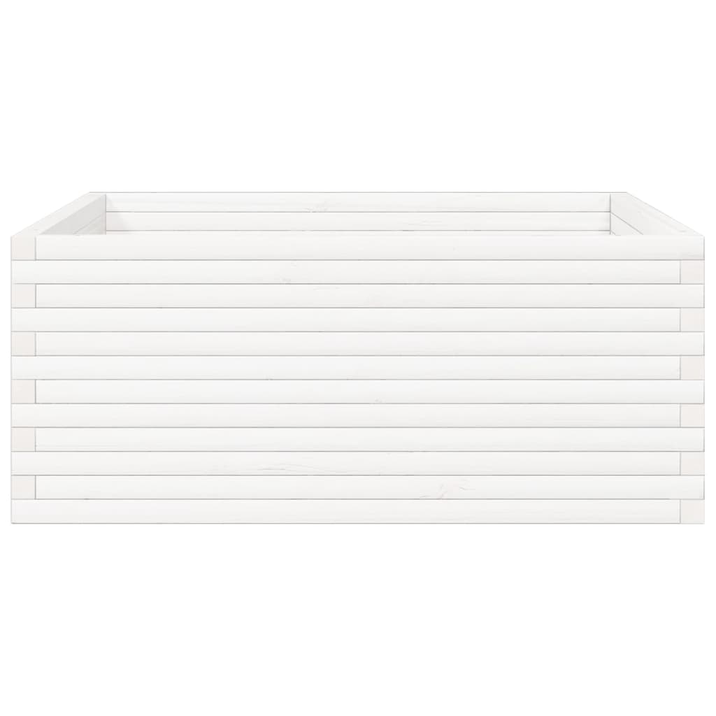 Fioriera da Giardino Bianca 110x110x46cm Legno Massello di Pino 3282435