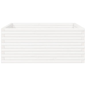 Fioriera da Giardino Bianca 110x110x46cm Legno Massello di Pino 3282435
