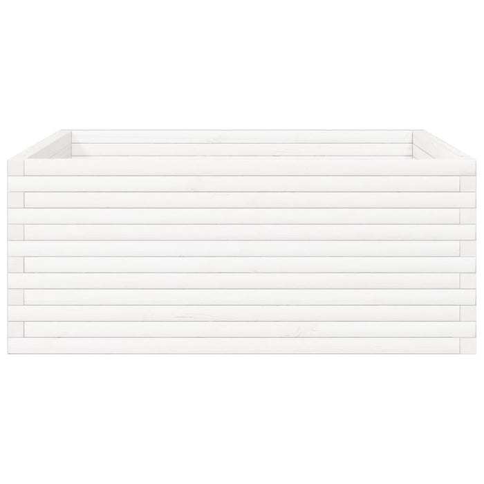 Fioriera da Giardino Bianca 110x110x46cm Legno Massello di Pino 3282435