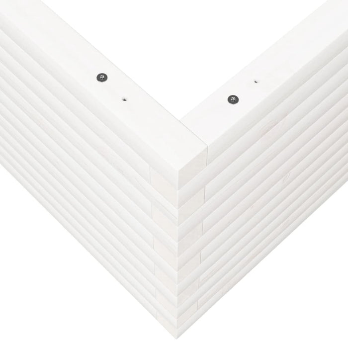 Fioriera da Giardino Bianca 110x110x46cm Legno Massello di Pino 3282435