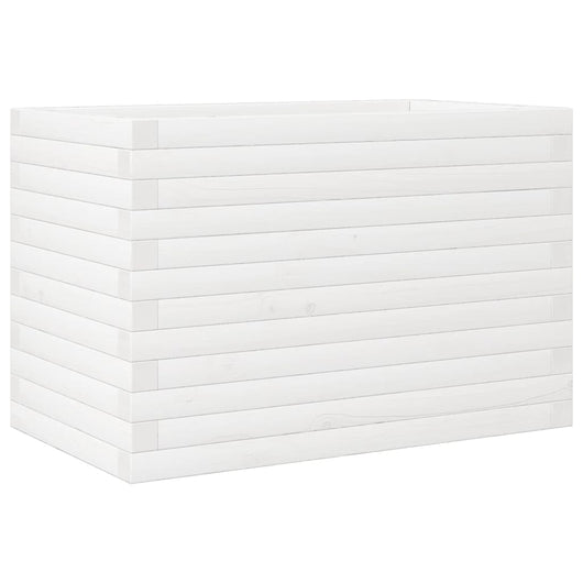 Vassoio per fioriera aiuola rialzata piante fiori terrazza giardino 70 x 40 x 46 cm legno di pino massiccio bianco 02_0037783