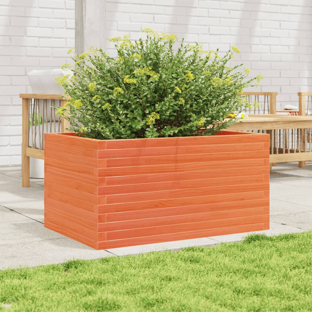 Fioriera Giardino-Vaso da Esterno-Contenitore per Piante Marrone Cera 90x60x46 cm Legno Massello Pino