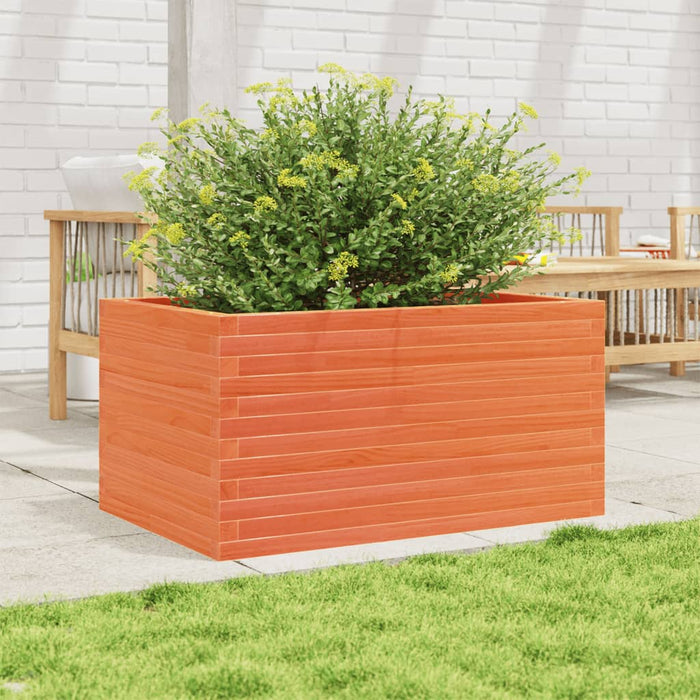 Fioriera Giardino-Vaso da Esterno-Contenitore per Piante Marrone Cera 90x60x46 cm Legno Massello Pino