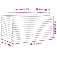 Vassoio per fioriera aiuola rialzata piante fiori terrazzo giardino cera 90 x 60 x 46 cm legno massello di pino marrone 02_0038521