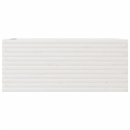Vassoio per fioriera aiuola rialzata piante fiori terrazza giardino 110 x 60 x 46 cm legno di pino massiccio bianco 02_0037374