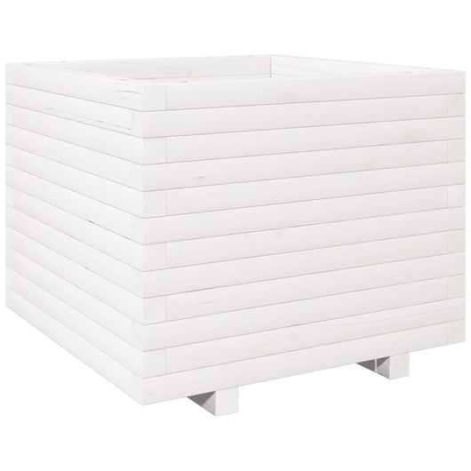 Vassoio per fioriera aiuola rialzata piante fiori terrazza giardino 60 x 60 x 49,5 cm legno di pino massiccio bianco 02_0037719